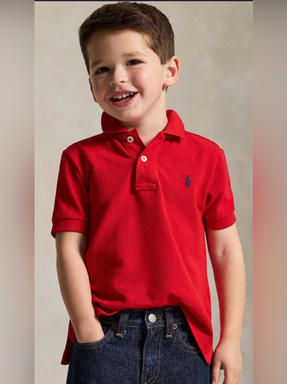 Polo by Ralph Lauren Kids Red Polo with Navy Pony